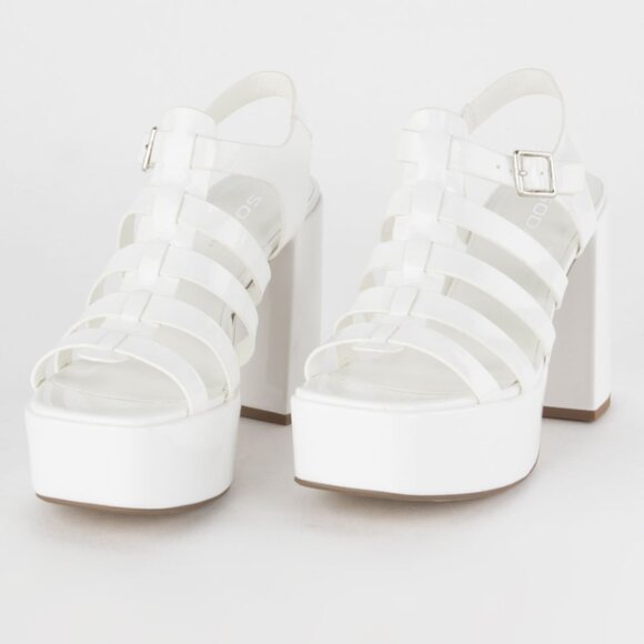 Soda Shoes - SODA Either White Platform Sandals Sz 10